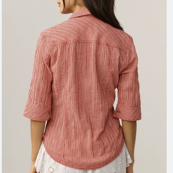 Pilcro Pintuck Half-Sleeve Buttondown Shirt - Picture 4 of 6